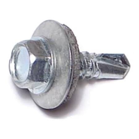 Midwest Fastener Self-Drilling Screw, #12 x 3/4 in, Zinc Plated Steel Flange Hex Head External Hex Drive, 100 PK 03342